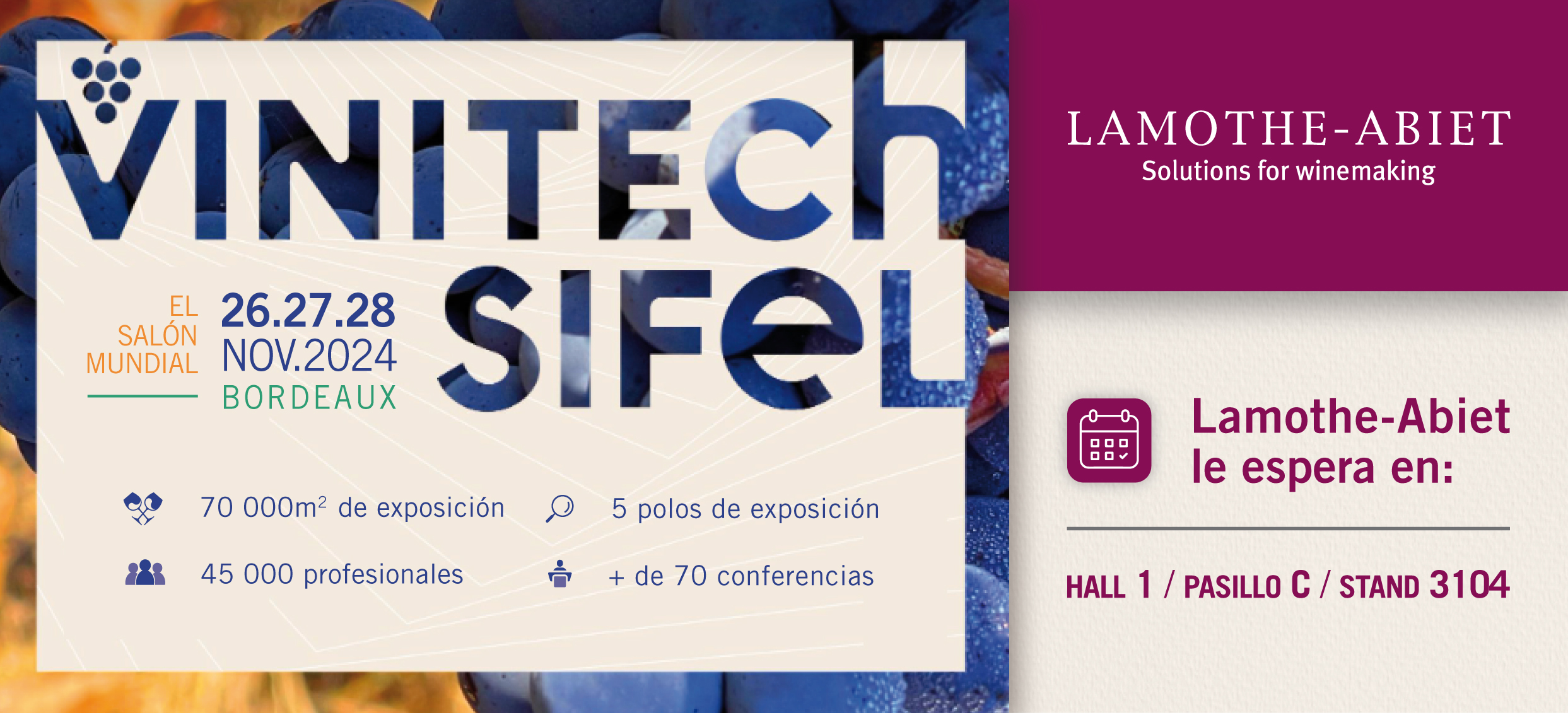 Lamothe-abiet estará presente en el salón Vinitech Sifel 2024