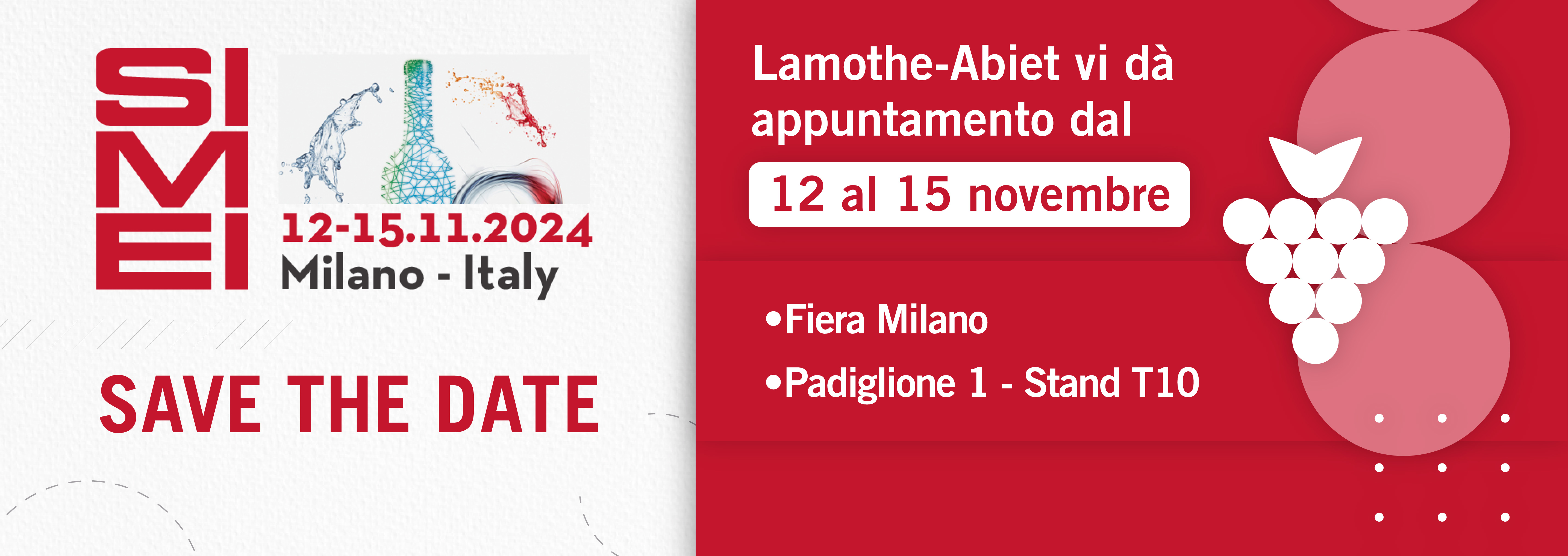 SIMEI 2024 – Partecipa alle nostre degustazioni tecniche !